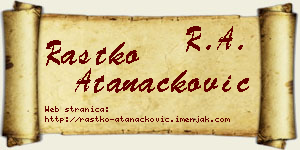 Rastko Atanacković vizit kartica